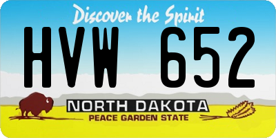 ND license plate HVW652