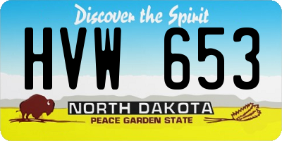 ND license plate HVW653