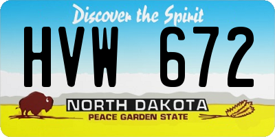 ND license plate HVW672