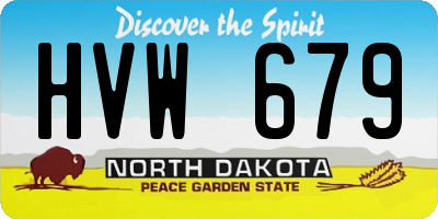 ND license plate HVW679