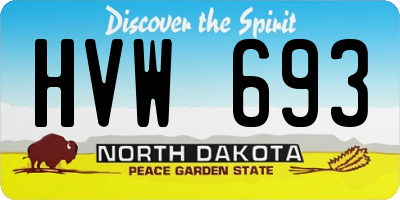 ND license plate HVW693