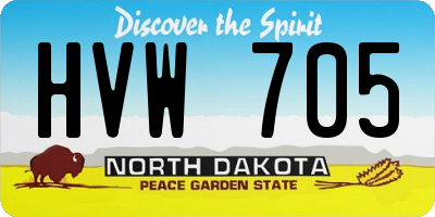 ND license plate HVW705
