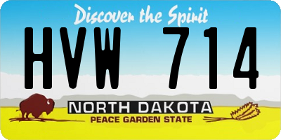 ND license plate HVW714