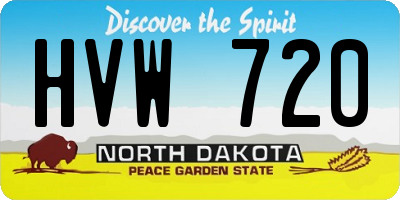 ND license plate HVW720