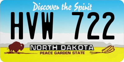 ND license plate HVW722