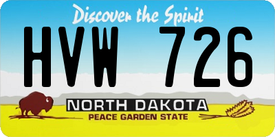 ND license plate HVW726