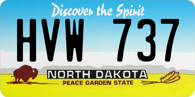 ND license plate HVW737