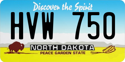 ND license plate HVW750