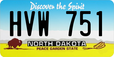 ND license plate HVW751