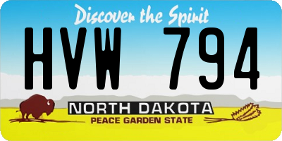 ND license plate HVW794