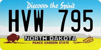 ND license plate HVW795