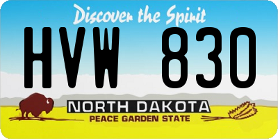 ND license plate HVW830