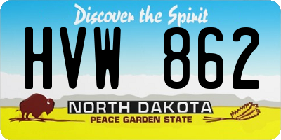 ND license plate HVW862
