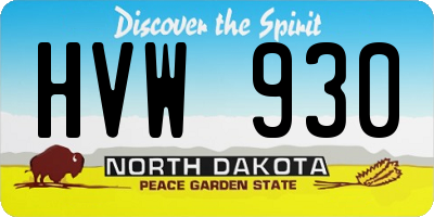 ND license plate HVW930