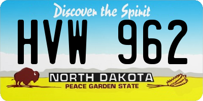 ND license plate HVW962