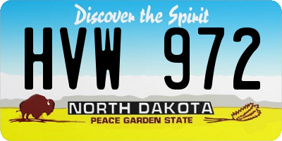ND license plate HVW972
