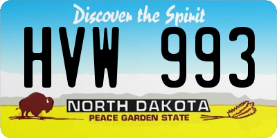 ND license plate HVW993