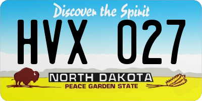 ND license plate HVX027