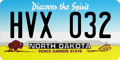 ND license plate HVX032