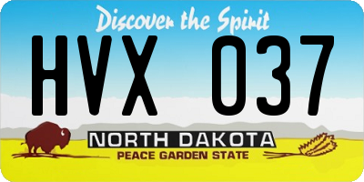 ND license plate HVX037