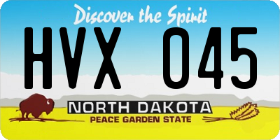ND license plate HVX045