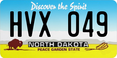 ND license plate HVX049