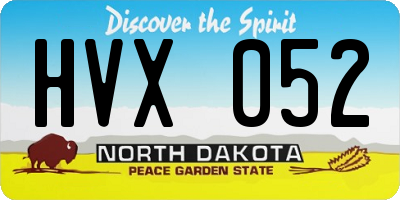 ND license plate HVX052