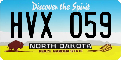 ND license plate HVX059