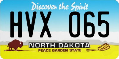 ND license plate HVX065