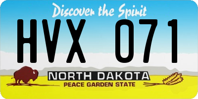 ND license plate HVX071