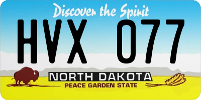 ND license plate HVX077