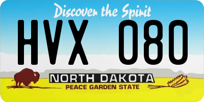 ND license plate HVX080