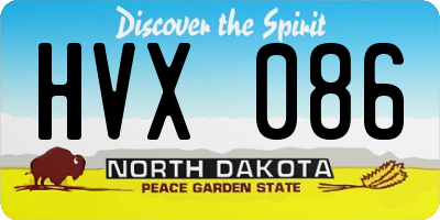 ND license plate HVX086