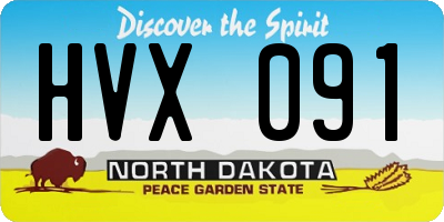 ND license plate HVX091