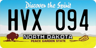 ND license plate HVX094