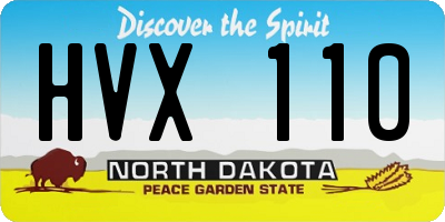 ND license plate HVX110