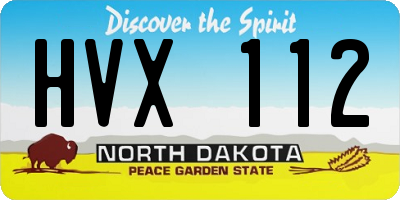 ND license plate HVX112