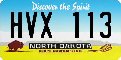 ND license plate HVX113