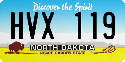 ND license plate HVX119