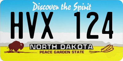 ND license plate HVX124