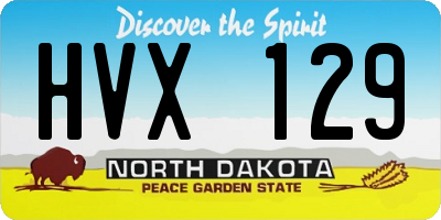 ND license plate HVX129
