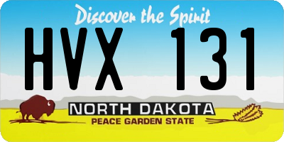 ND license plate HVX131