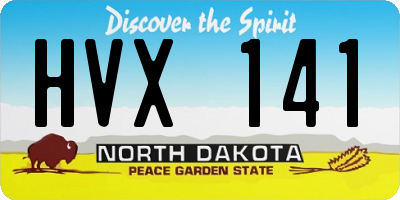 ND license plate HVX141