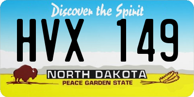 ND license plate HVX149
