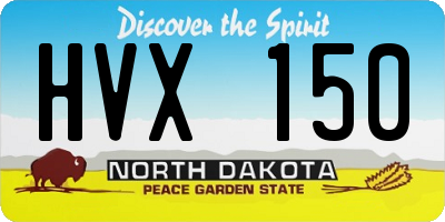 ND license plate HVX150