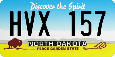 ND license plate HVX157