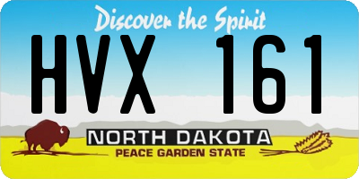 ND license plate HVX161