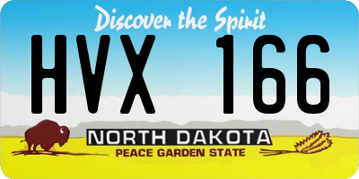 ND license plate HVX166