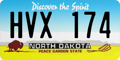 ND license plate HVX174