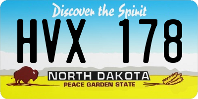ND license plate HVX178